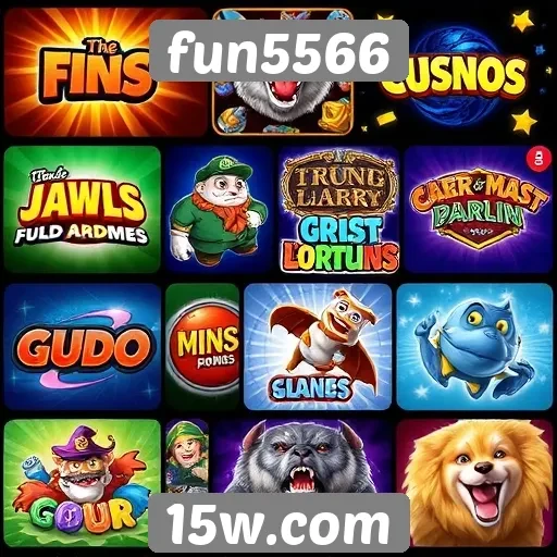 Variedade de jogos disponíveis na plataforma fun5566